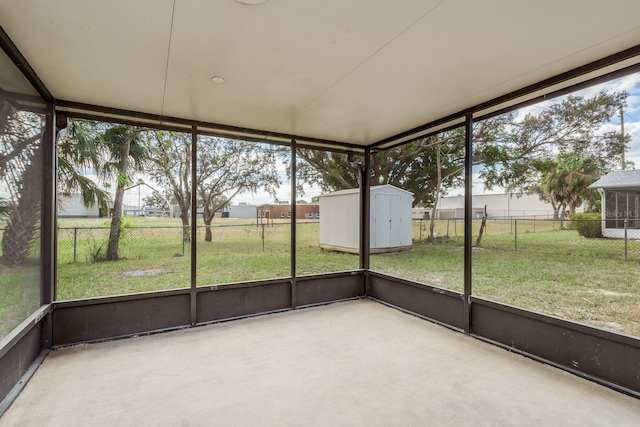 unfurnished sunroom with a wealth of natural light