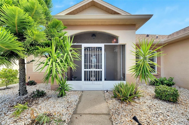 doorway to property featuring french doors