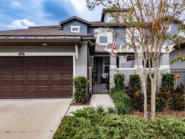 view of front of house featuring a garage