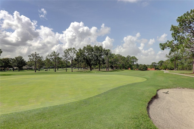 view of property's community featuring a lawn