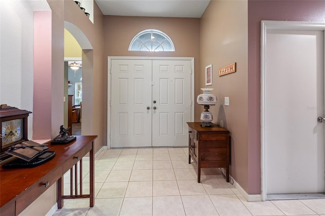 view of tiled foyer entrance