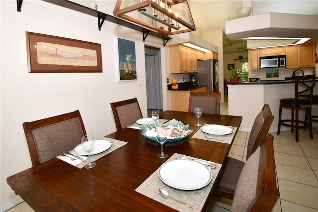 view of tiled dining space