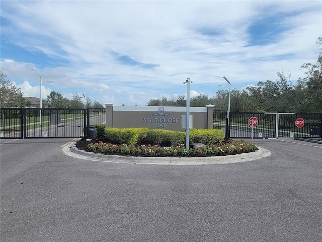 view of community sign