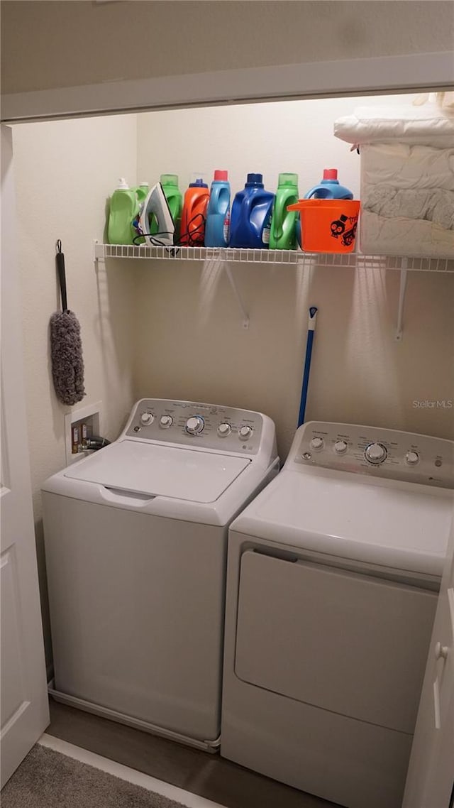 laundry room featuring washer and dryer