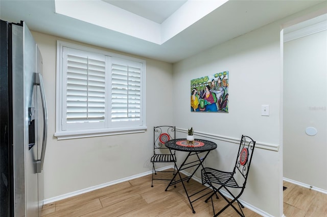 dining space featuring light hardwood / wood-style floors