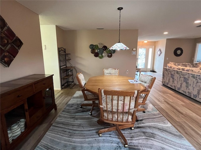 dining room featuring wood-type flooring