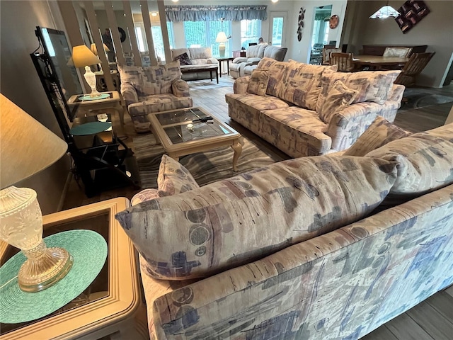 living room featuring hardwood / wood-style flooring