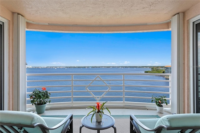 balcony with a water view