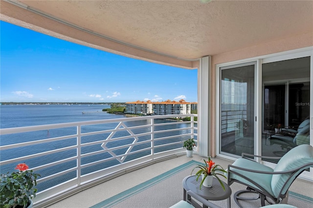 balcony with a water view