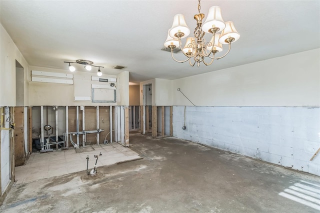 interior space with an inviting chandelier