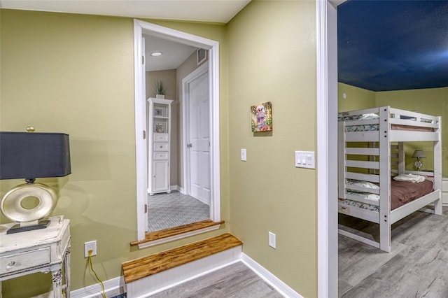 interior space with hardwood / wood-style flooring