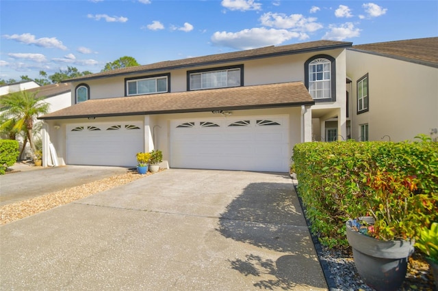 view of front of property featuring a garage