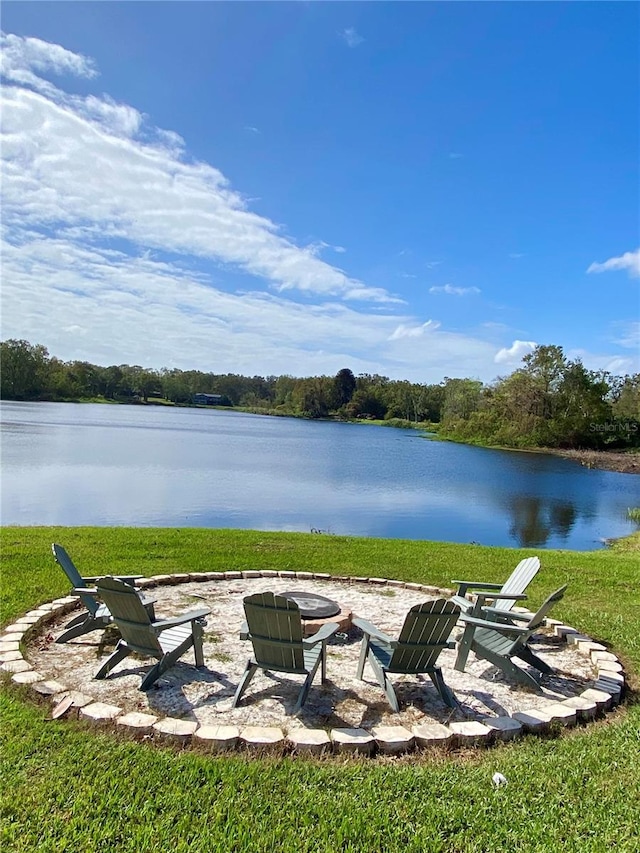 exterior space with an outdoor fire pit