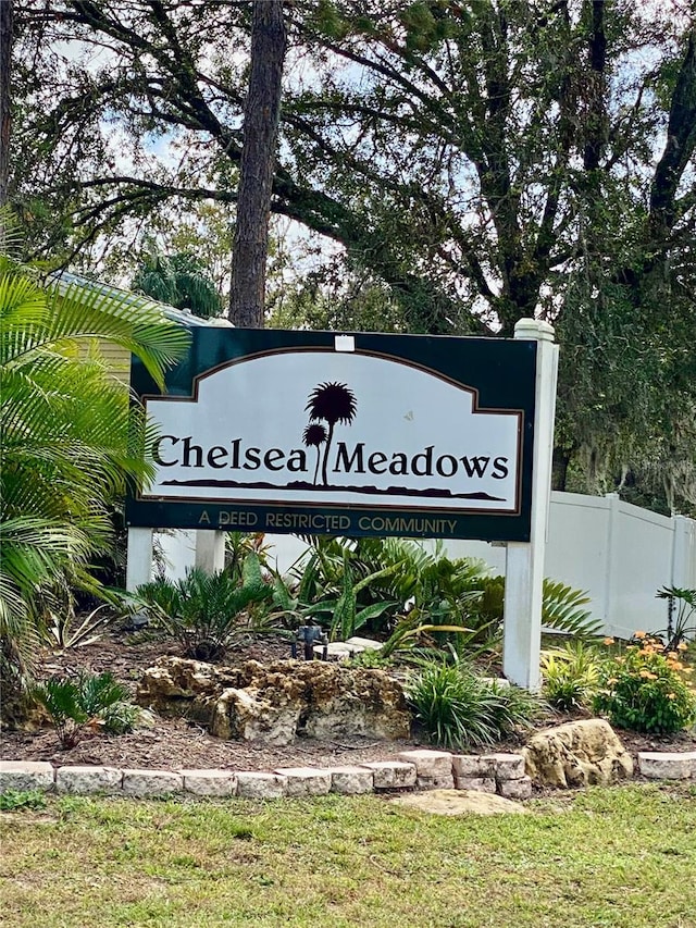 view of community sign