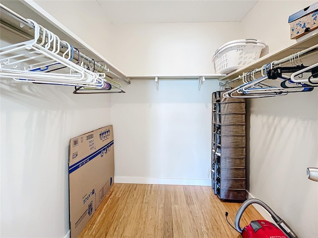 spacious closet featuring hardwood / wood-style flooring