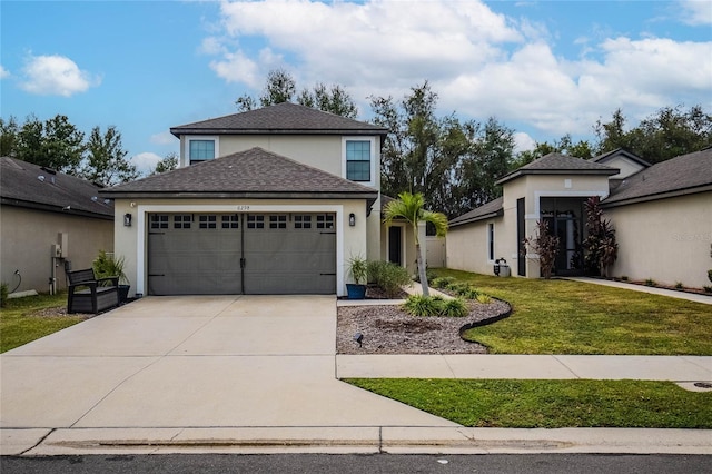 view of front of property with a front lawn