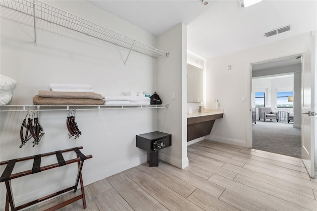 interior space with light wood-type flooring