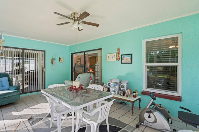 view of patio with ceiling fan