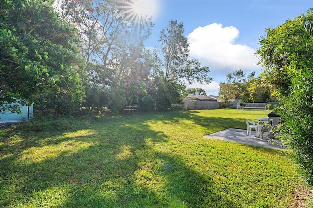 view of yard with a patio area