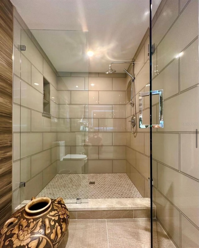 bathroom with a shower