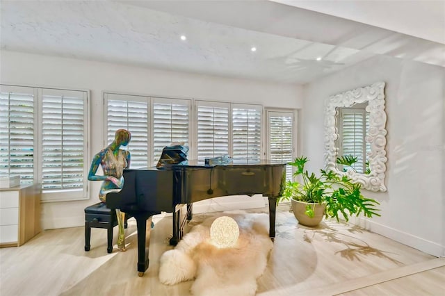 miscellaneous room featuring light hardwood / wood-style floors