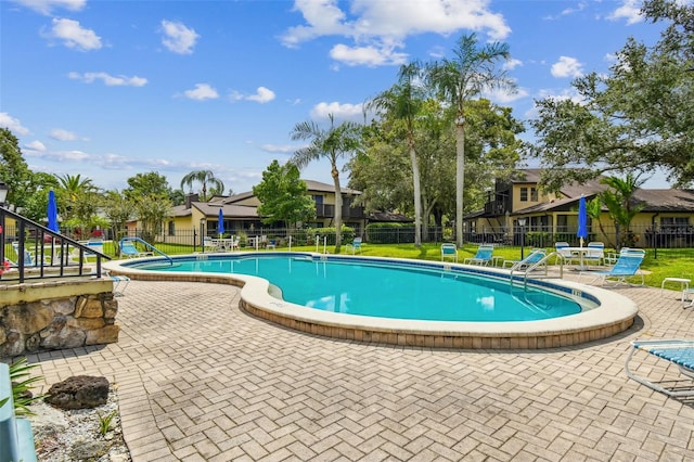 view of pool with a patio