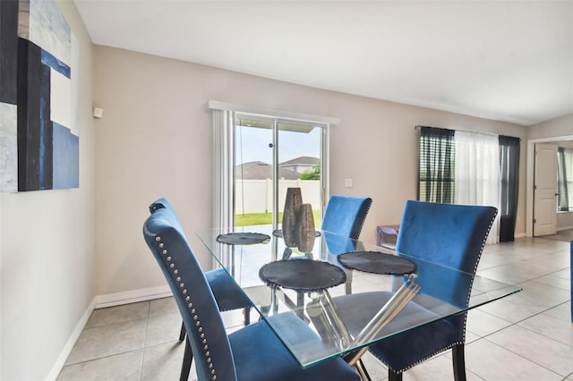 view of tiled dining room