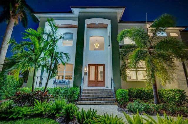 view of exterior entry with french doors