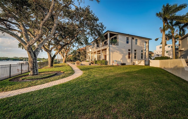 exterior space with a yard