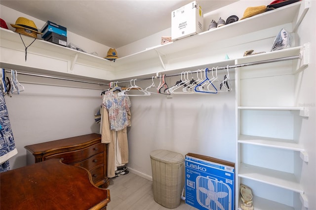 spacious closet with wood-type flooring