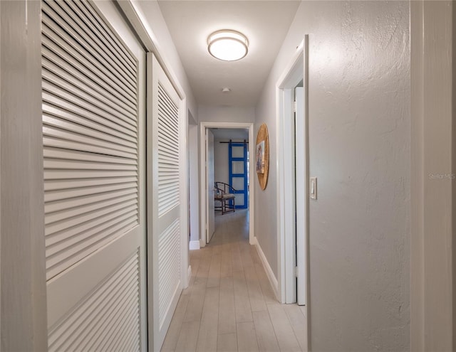 hall featuring light hardwood / wood-style floors