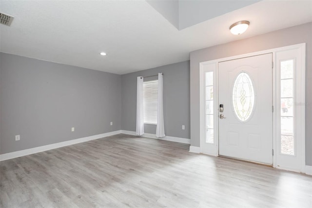 foyer featuring light wood-type flooring