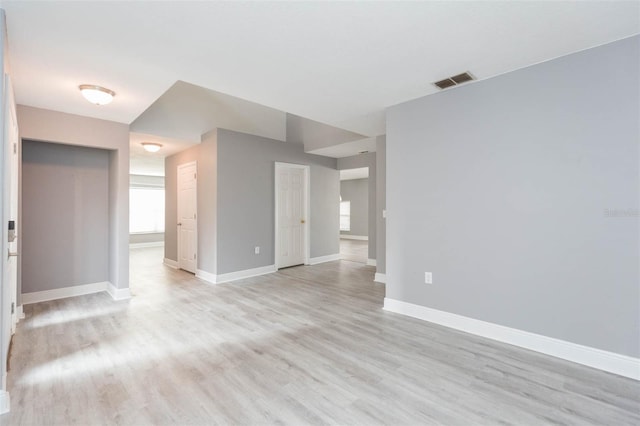 empty room featuring light wood-type flooring