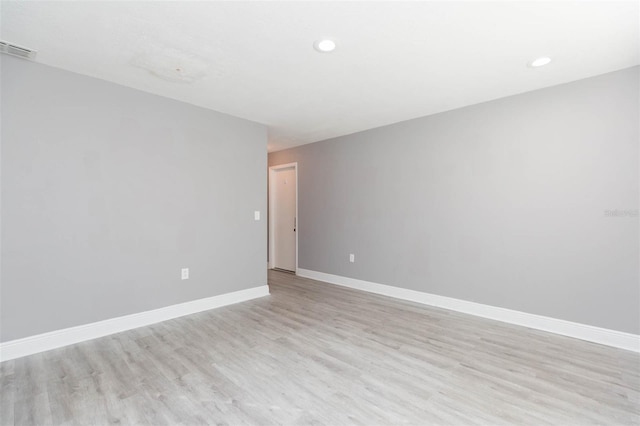 empty room featuring light wood-type flooring