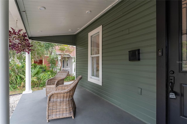 view of patio / terrace featuring covered porch