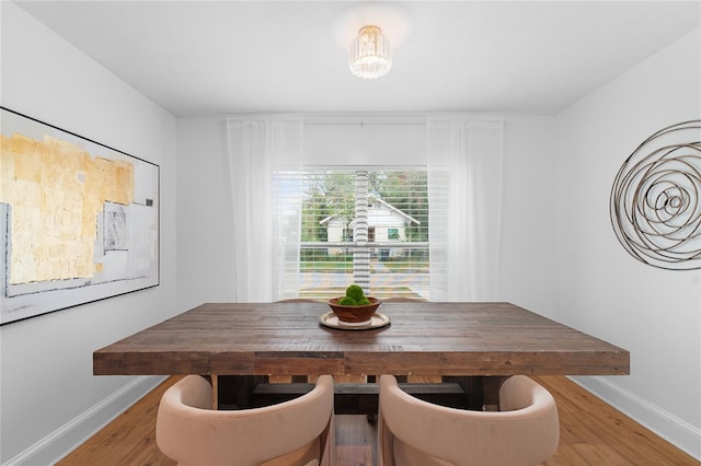 dining area featuring hardwood / wood-style flooring