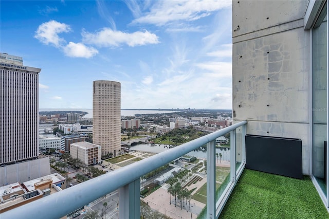 balcony with a water view