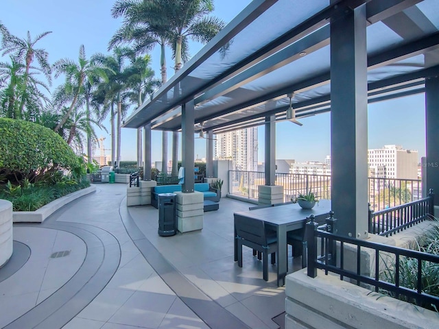 view of patio featuring a pergola