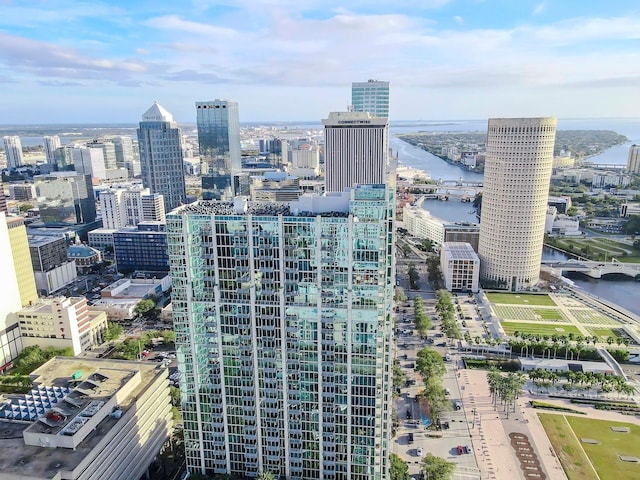 property's view of city with a water view