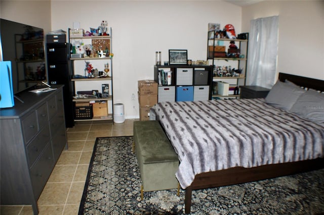 bedroom with tile patterned flooring