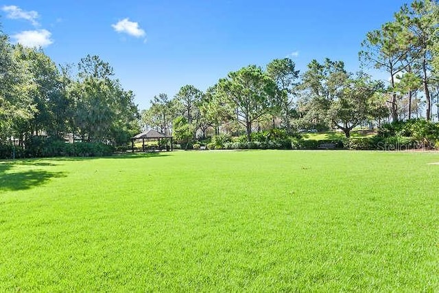 view of yard with a gazebo