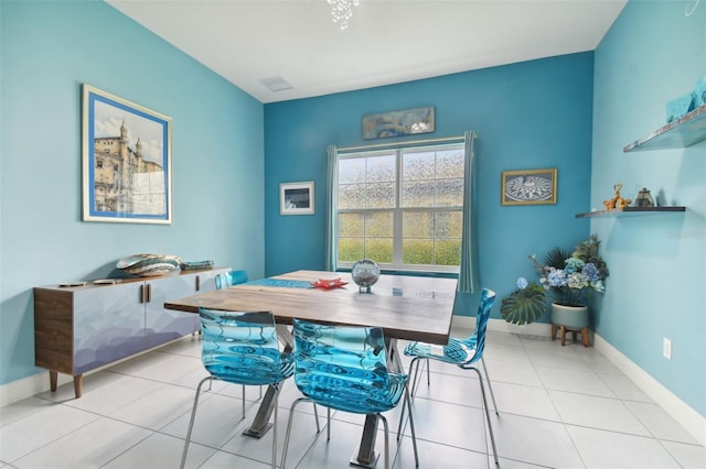 view of tiled dining area