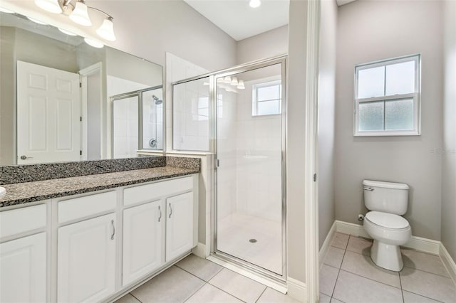 6317 Brevada Ln, Apollo Beach, FL 33572 - bathroom featuring vanity, toilet, and a stall shower