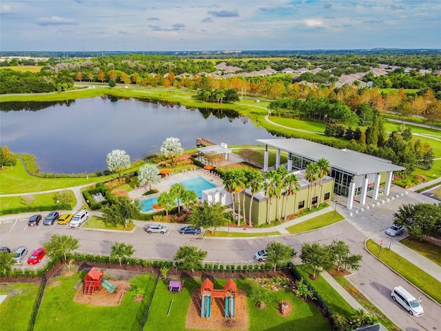 6317 Brevada Ln, Apollo Beach, FL 33572 - bird's eye view of a nearby body of water and a pool area