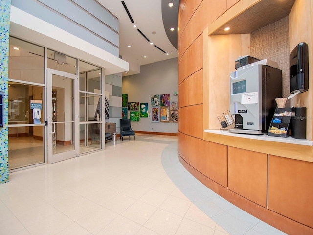 reception area with french doors