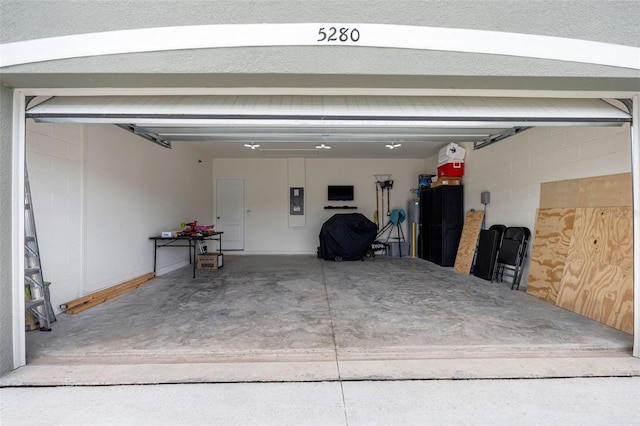 garage featuring electric panel