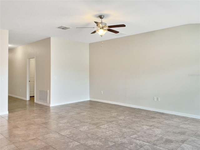 unfurnished room featuring ceiling fan