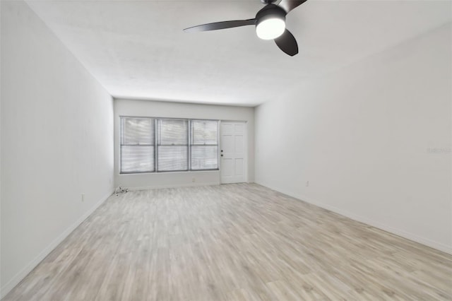 4152 55th Way N Unit 1028, Kenneth City, FL 33709 - empty room with light wood-style flooring, ceiling fan, and baseboards