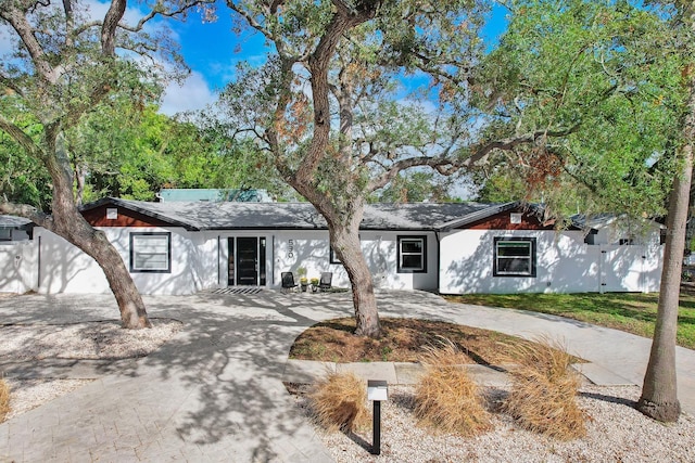 view of front of home with a patio area