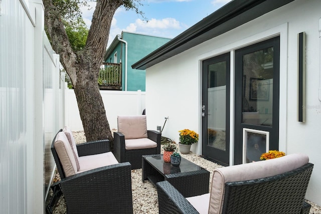 view of patio / terrace featuring an outdoor living space